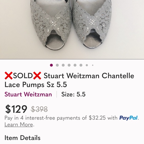 Stuart Whitman silver lace shoes with rhinestones - Picture 11 of 11